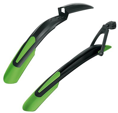 Превью  Комплект велосипедных крыльев SKS X-Blade + Shockblade 27.5"-29" Черный/Зеленый